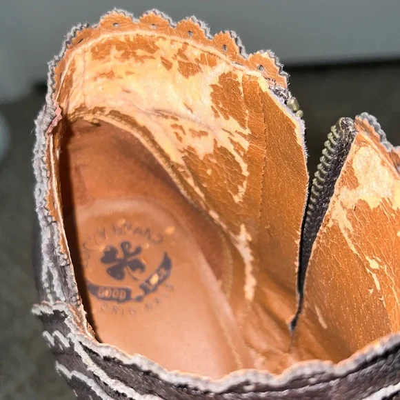 Lucky Brand Dark Brown Peep-Toe Wedge Booties - Picture 9 of 11